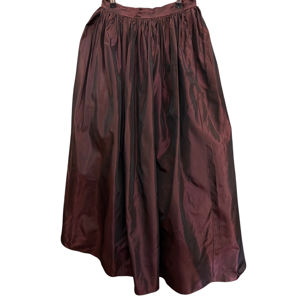 Vintage Jeanne Alexander Maxi Skirt Gothic Dark Romance Iridescent Burgundy